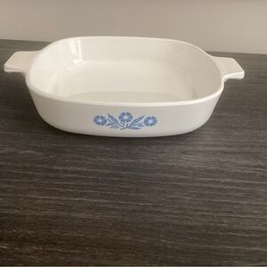 Vintage Corningware Blue Cornflower 3/4 qt. &” square casserole bowl.